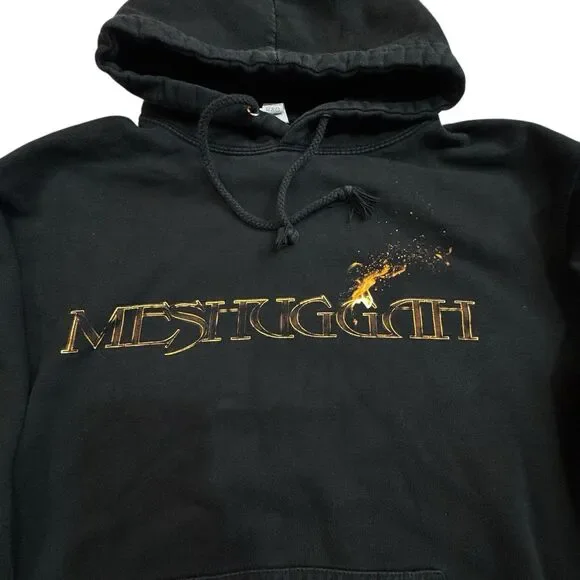 Meshuggah Immutable Black Full Zip Hoodie Big Logos Band Merch Men's Size L